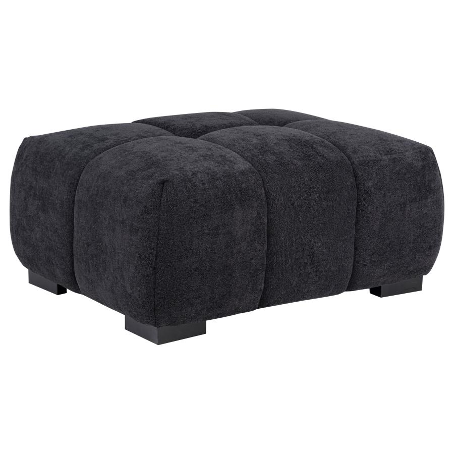(image for) Octavia Upholstered Rectangular Ottoman Black