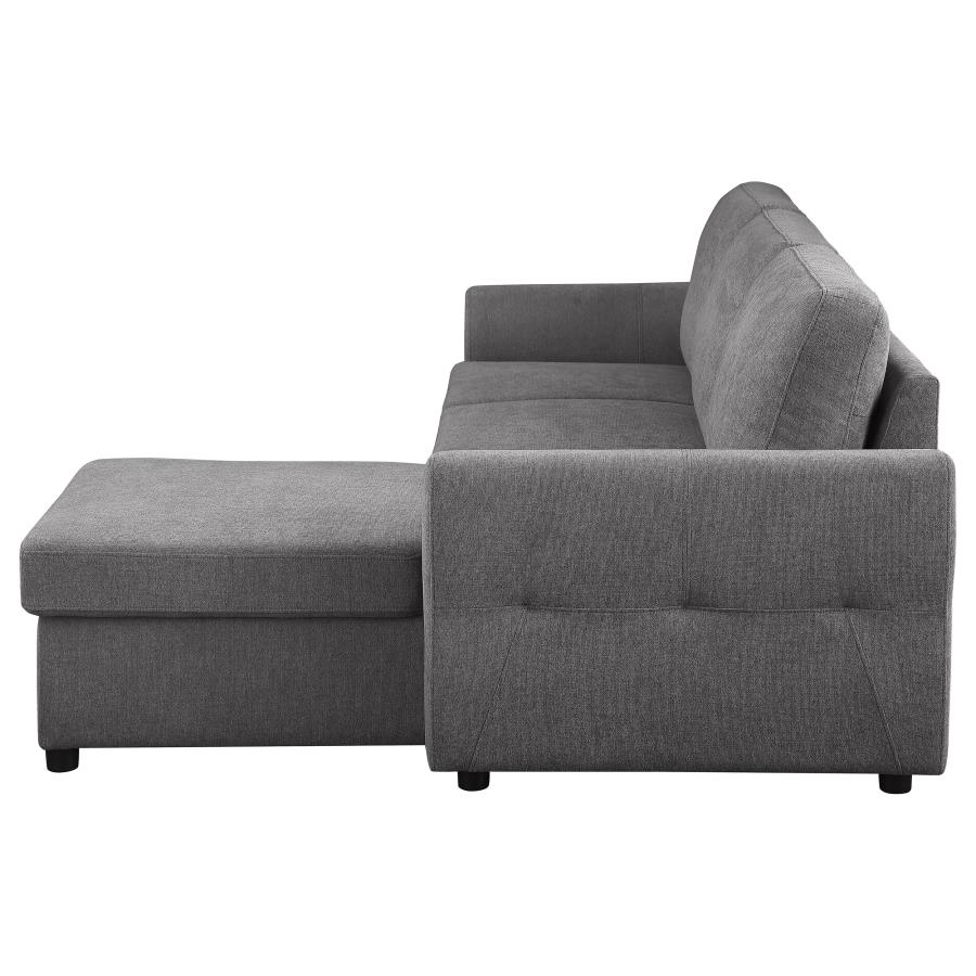 (image for) Samantha Upholstered Storage Sleeper Sectional Sofa Grey