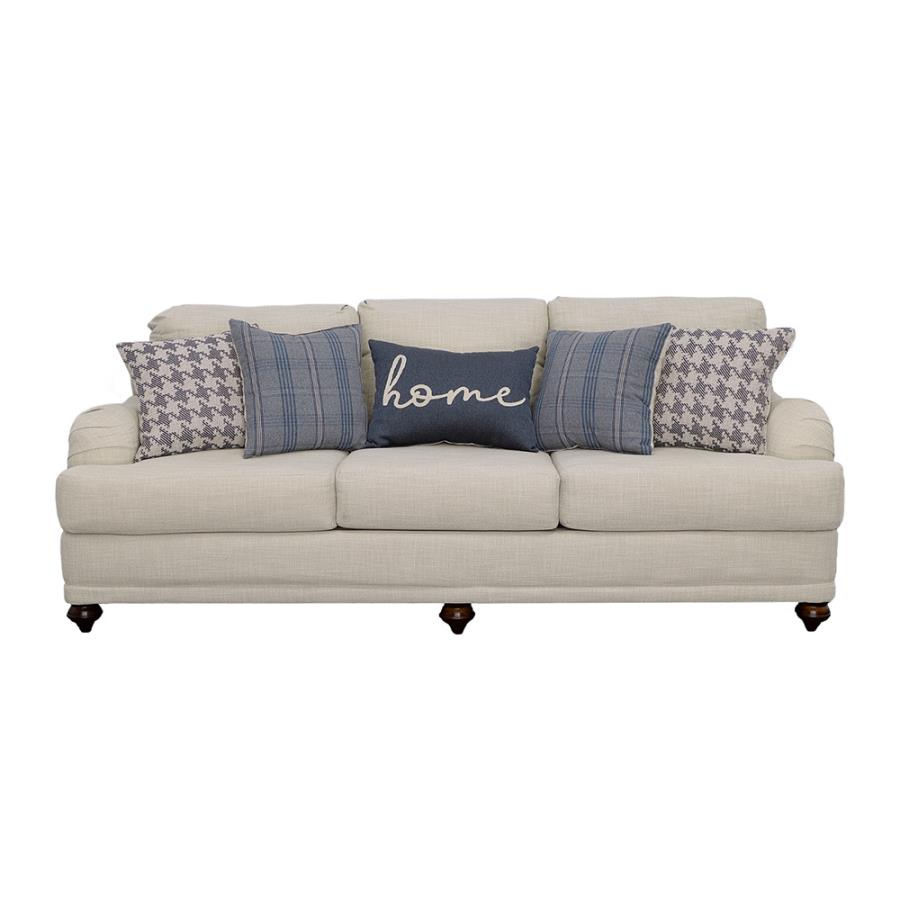 (image for) Glenn Upholstered English Arm Sofa Light Grey and Blue