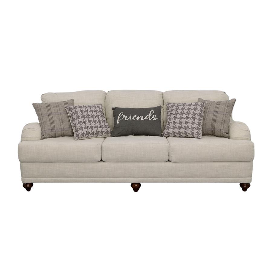 (image for) Glenn Upholstered English Arm Sofa Light Grey and Grey