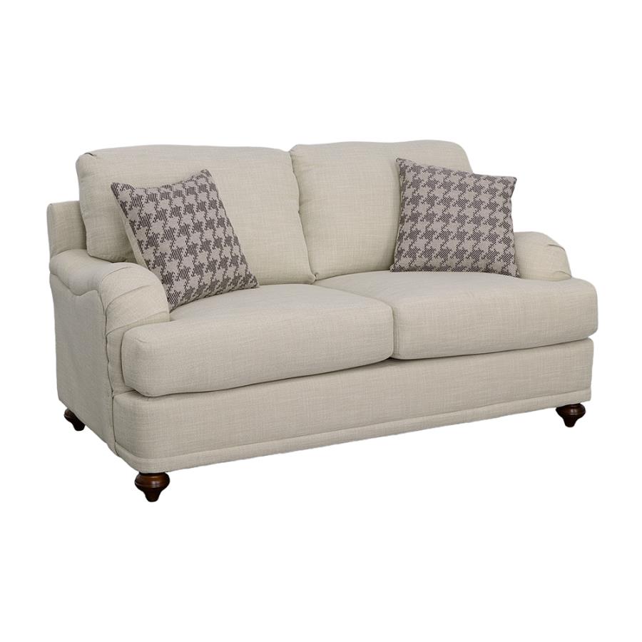 (image for) Glenn Upholstered English Arm Loveseat Light Grey and Grey