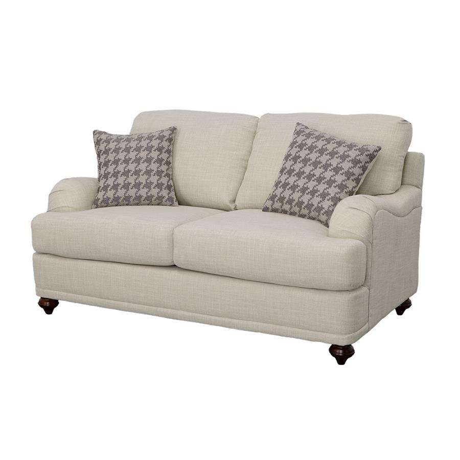 (image for) Glenn Upholstered English Arm Loveseat Light Grey and Grey