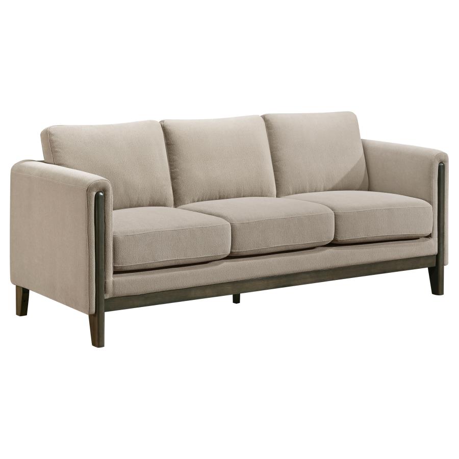 (image for) Islington Fabric Upholstered Panel Arm Sofa Taupe
