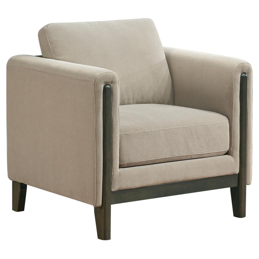 (image for) Islington Fabric Upholstered Panel Arm Accent Chair Taupe
