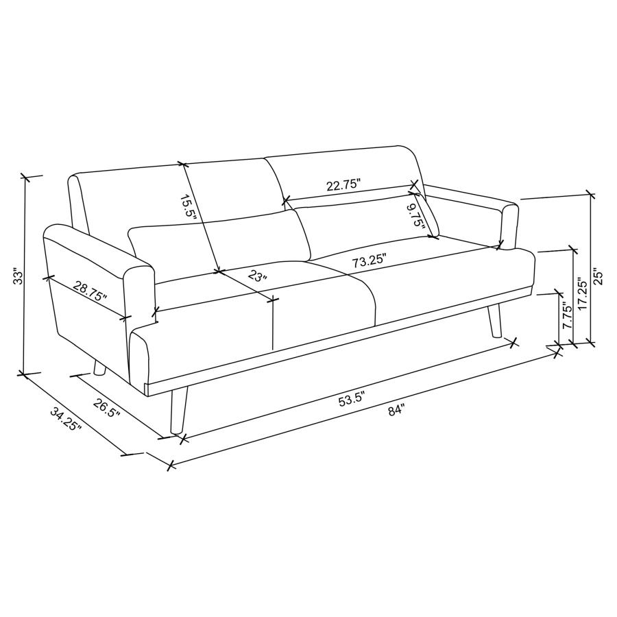 (image for) Blake 2-piece Upholstered Track Arm Sofa Set Sharkskin