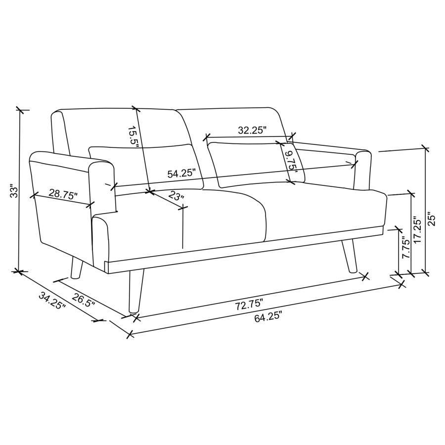 (image for) Blake 2-piece Upholstered Track Arm Sofa Set Sharkskin