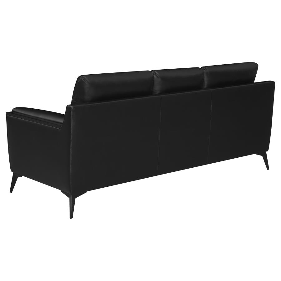 (image for) Moira 2-piece Upholstered Wedge Arm Tufted Sofa Set Black