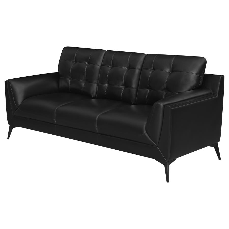 (image for) Moira Upholstered Wedge Arm Tufted Sofa Black