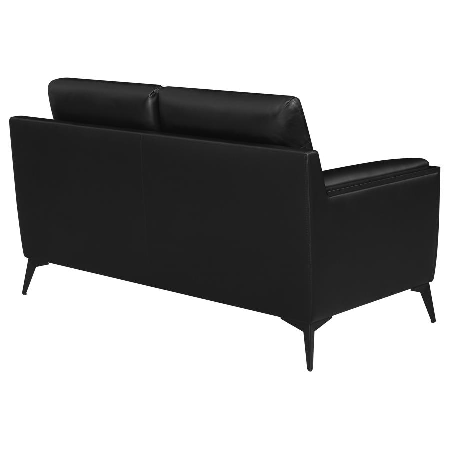 (image for) Moira Upholstered Wedge Arm Tufted Loveseat Black