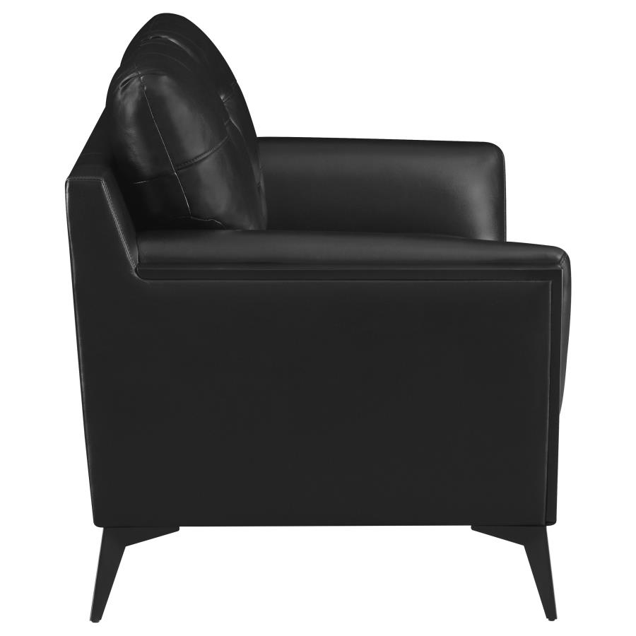 (image for) Moira Upholstered Wedge Arm Tufted Loveseat Black