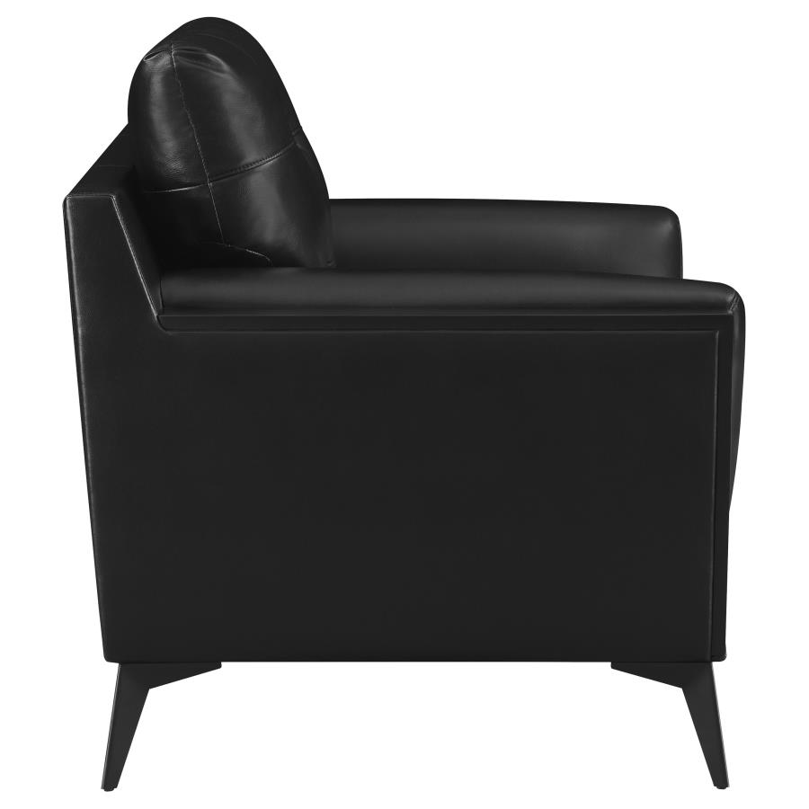 (image for) Moira Upholstered Wedge Arm Tufted Accent Chair Black