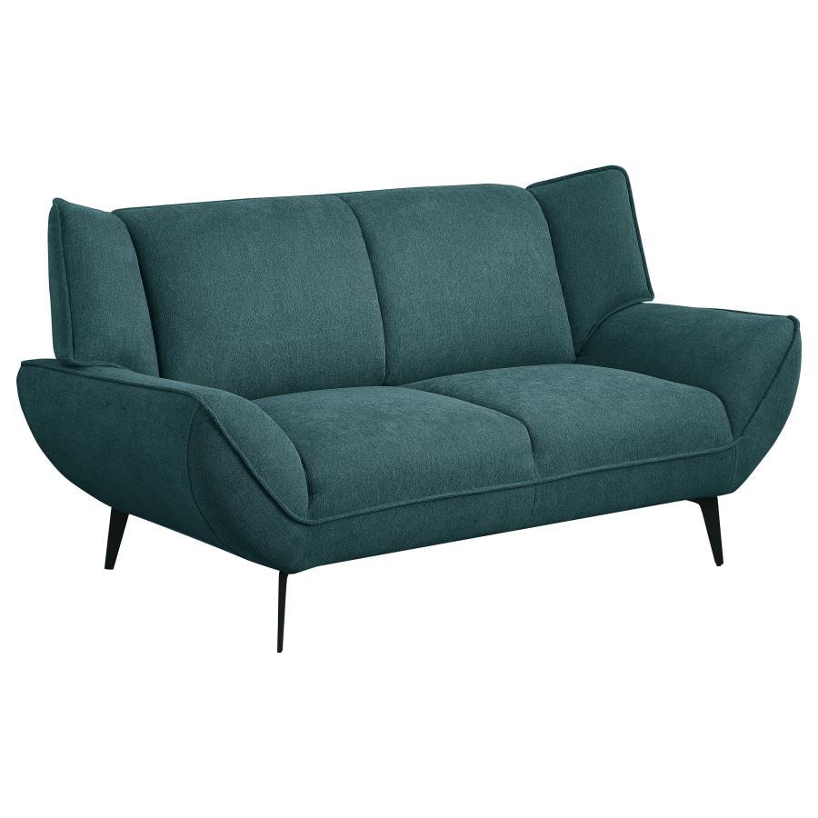 (image for) Acton 2-piece Upholstered Flared Arm Sofa Set Teal Blue