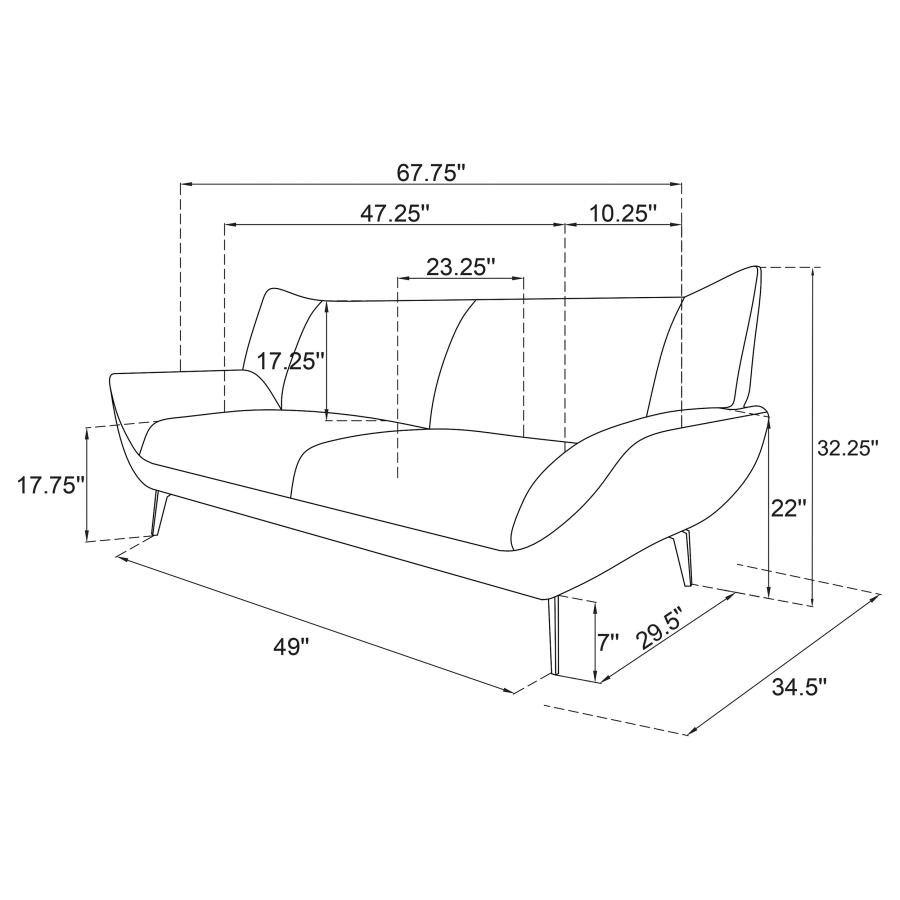 (image for) Acton 2-piece Upholstered Flared Arm Sofa Set Teal Blue