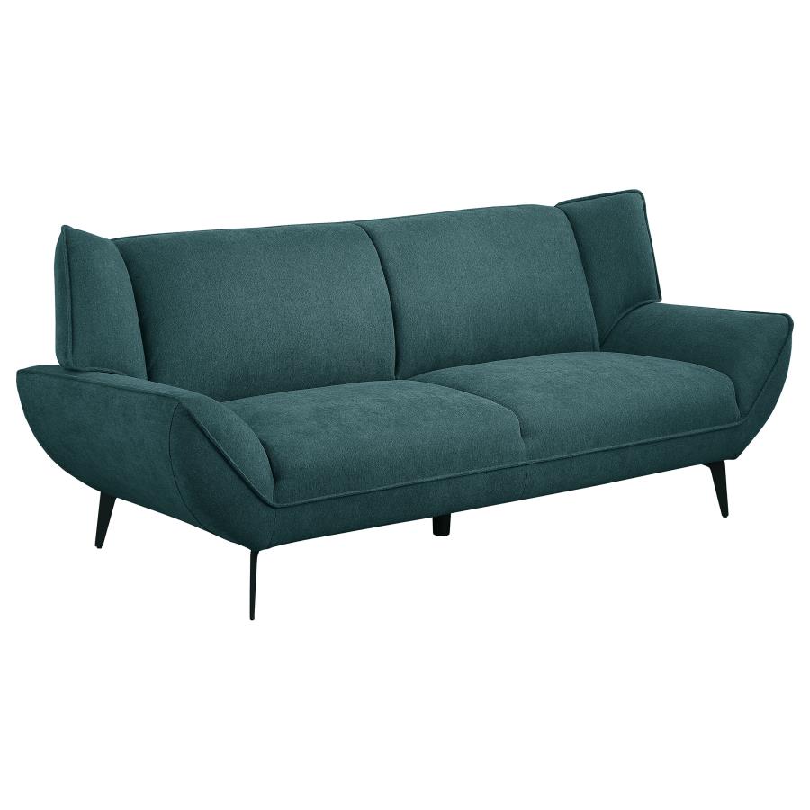 (image for) Acton 3-piece Upholstered Flared Arm Sofa Set Teal Blue