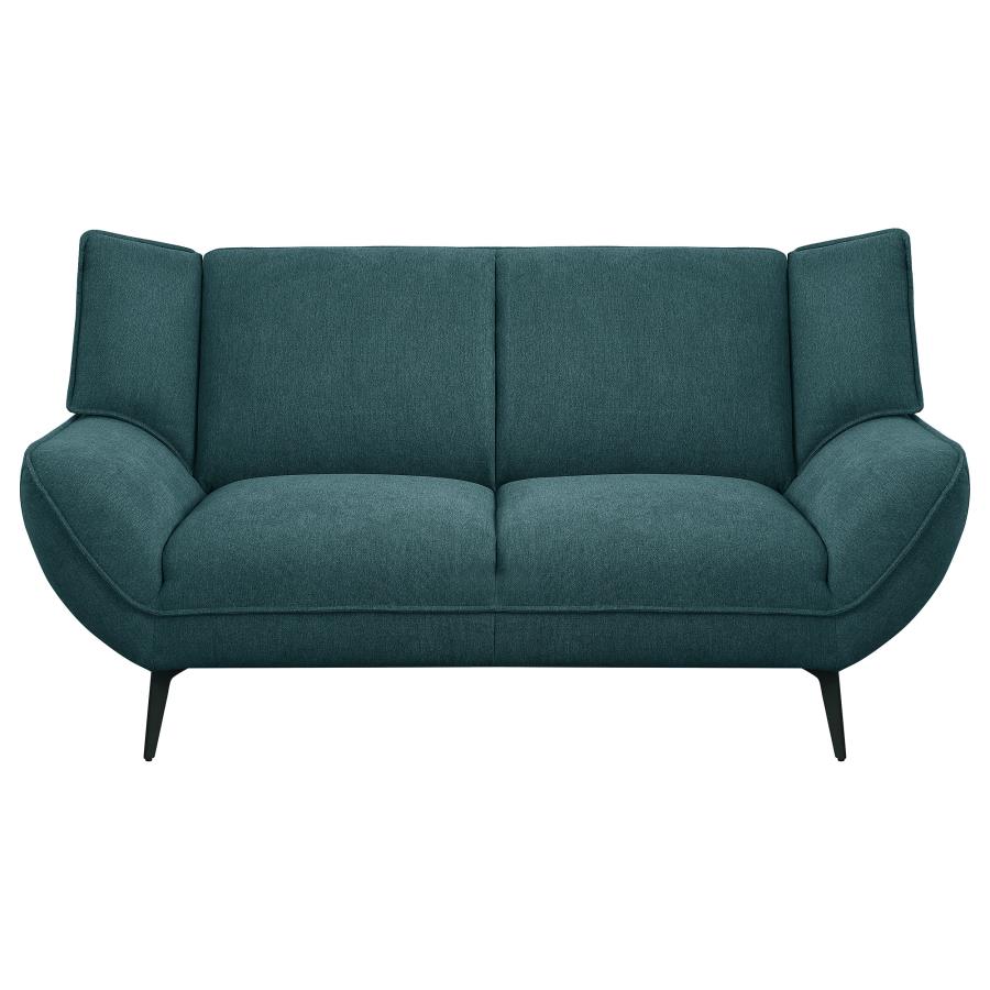 (image for) Acton 3-piece Upholstered Flared Arm Sofa Set Teal Blue