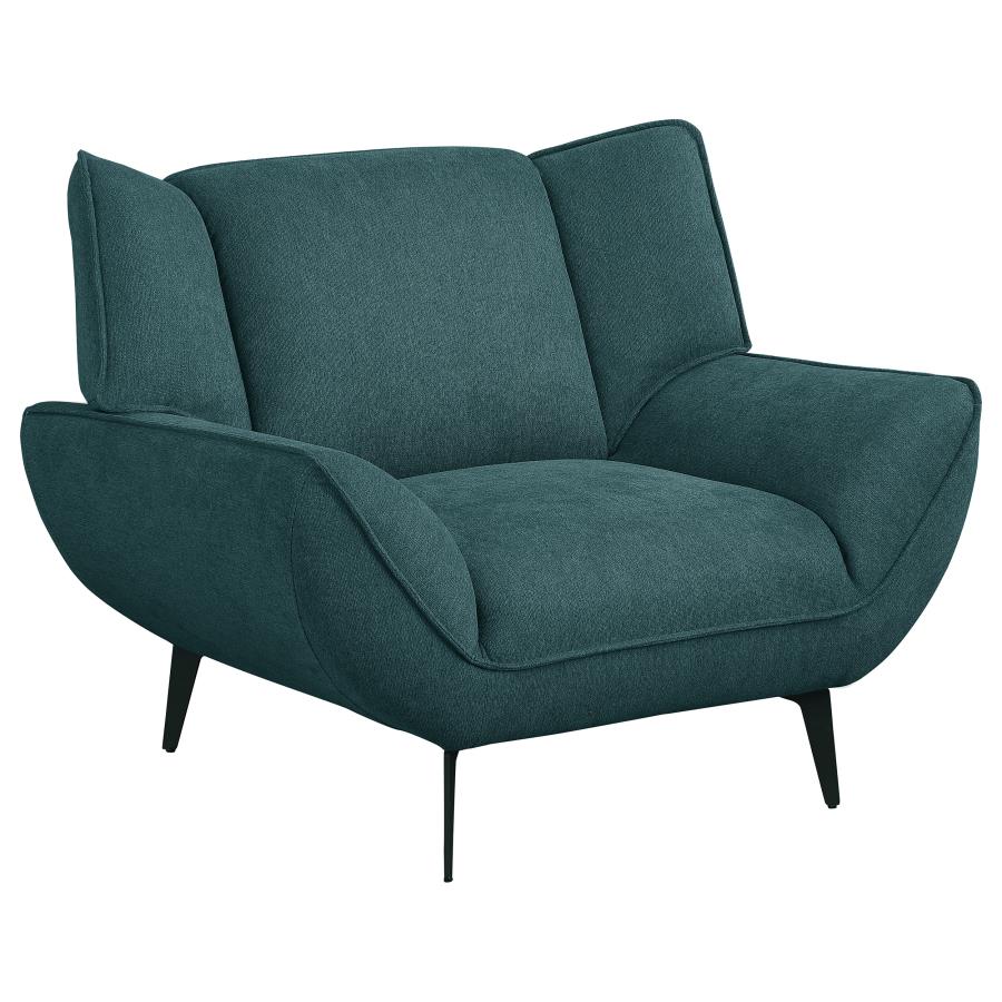 (image for) Acton 3-piece Upholstered Flared Arm Sofa Set Teal Blue