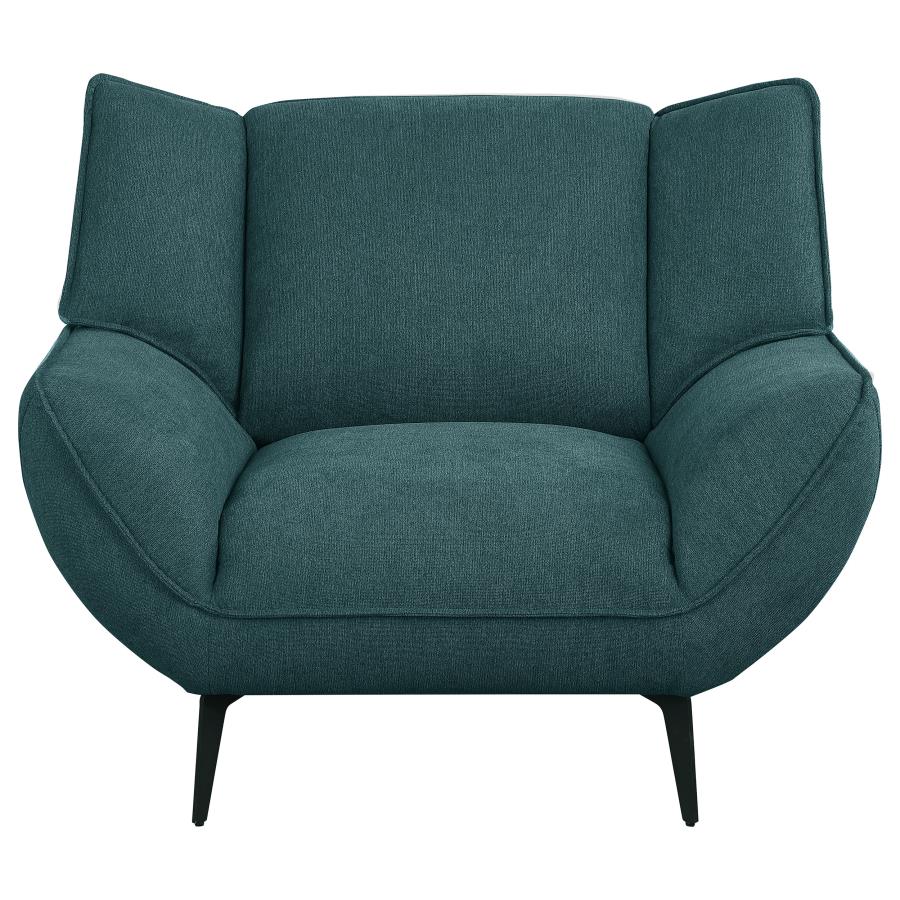 (image for) Acton 3-piece Upholstered Flared Arm Sofa Set Teal Blue