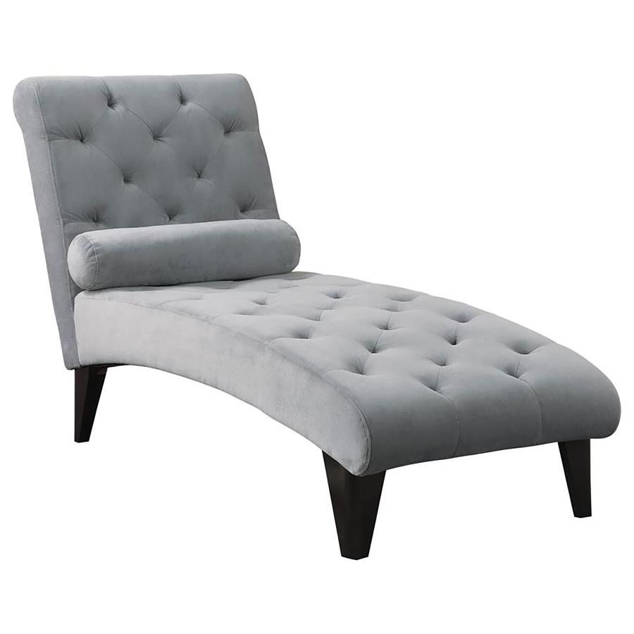 (image for) Daniel Upholstered Tufted Chaise with Pillow Grey