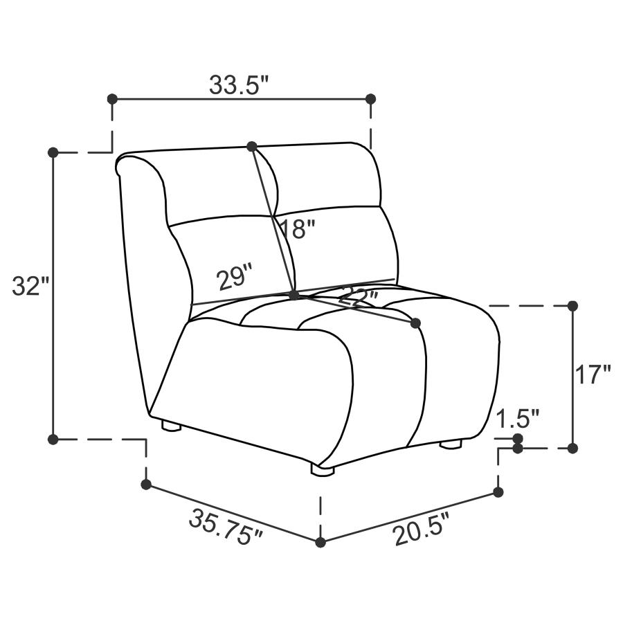 (image for) Charlotte 5-piece Upholstered Modular Sectional Sofa Ivory