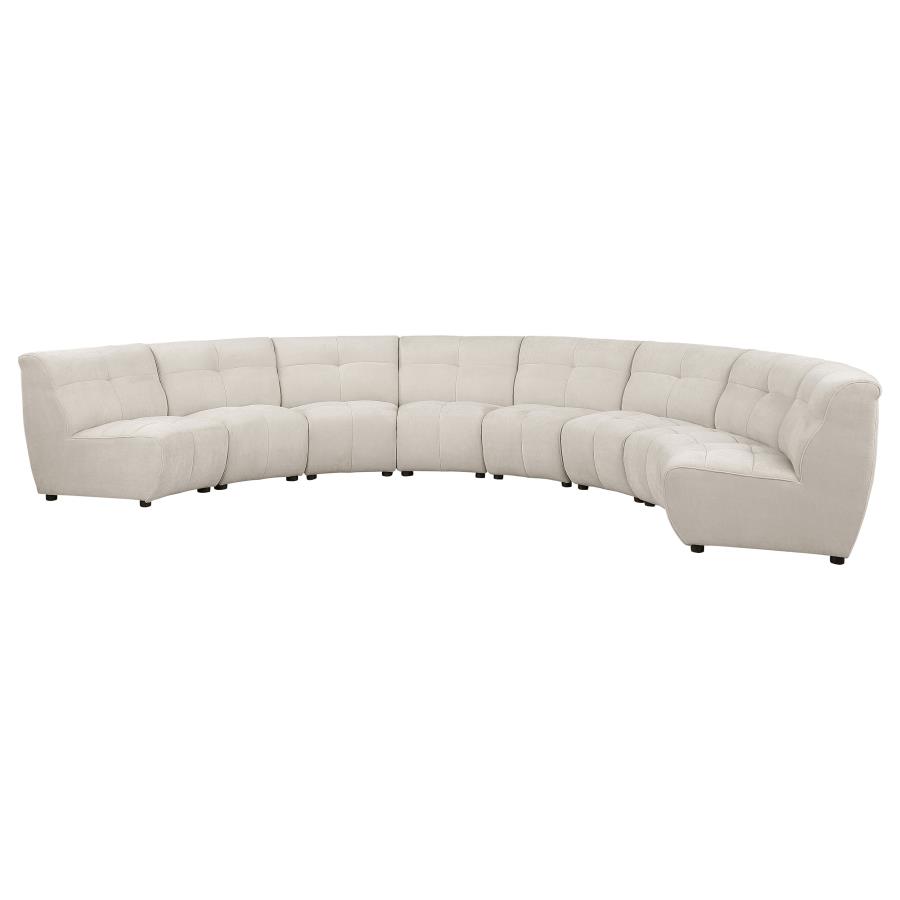 (image for) Charlotte 8-piece Upholstered Modular Sectional Sofa Ivory