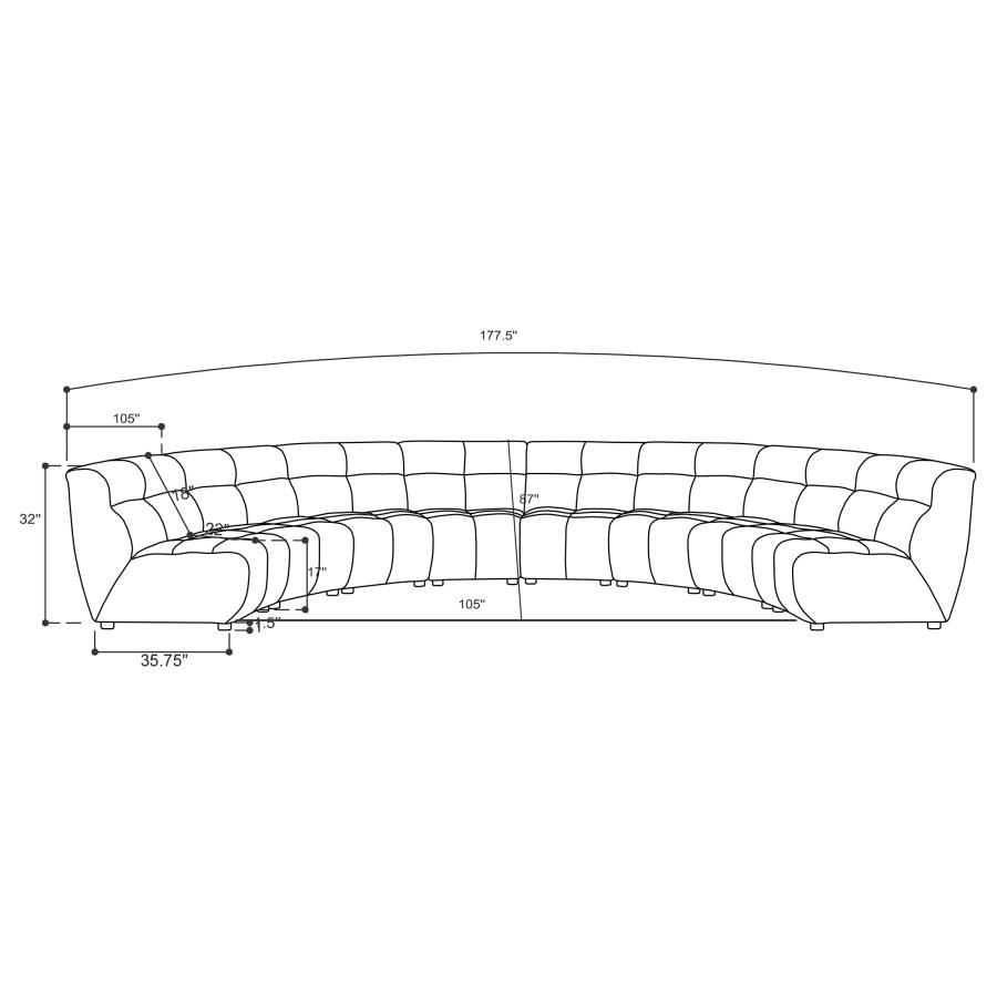 (image for) Charlotte 8-piece Upholstered Modular Sectional Sofa Ivory