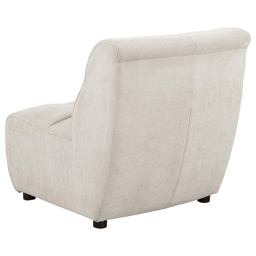 (image for) Charlotte Upholstered Curved Armless Chair Ivory