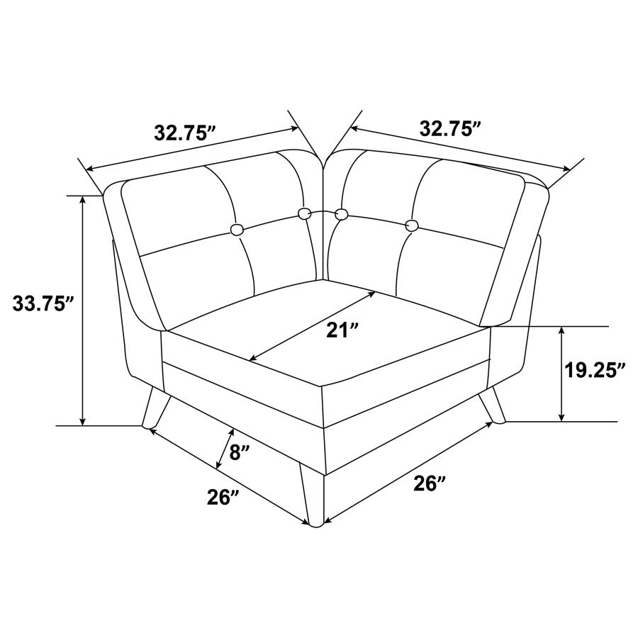 (image for) Churchill Upholstered Corner Grey