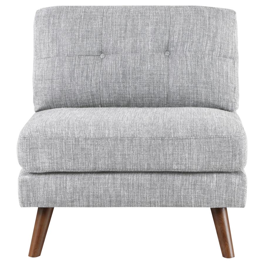 (image for) Churchill Upholstered Tufted Armless Chair Grey