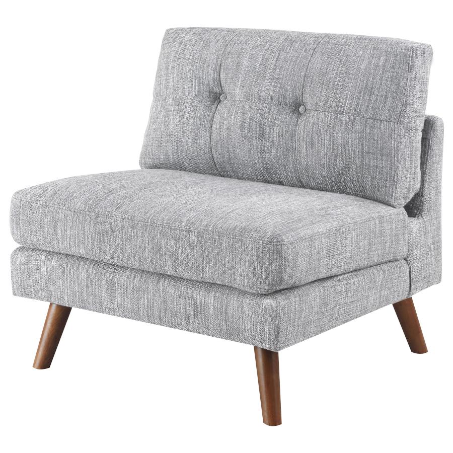 (image for) Churchill Upholstered Tufted Armless Chair Grey