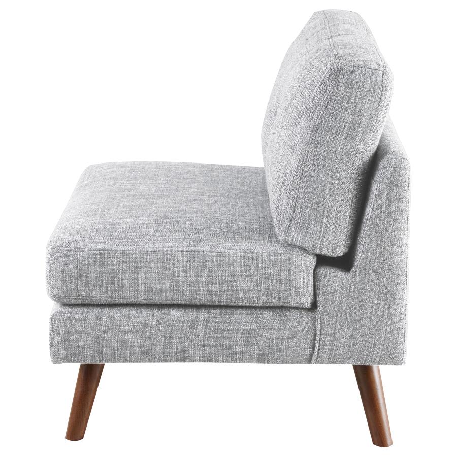 (image for) Churchill Upholstered Tufted Armless Chair Grey