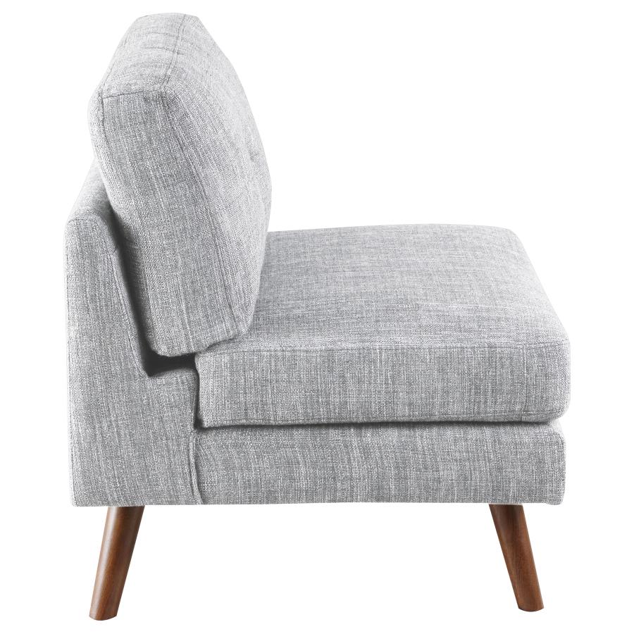 (image for) Churchill Upholstered Tufted Armless Chair Grey