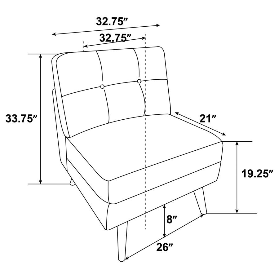 (image for) Churchill Upholstered Tufted Armless Chair Grey