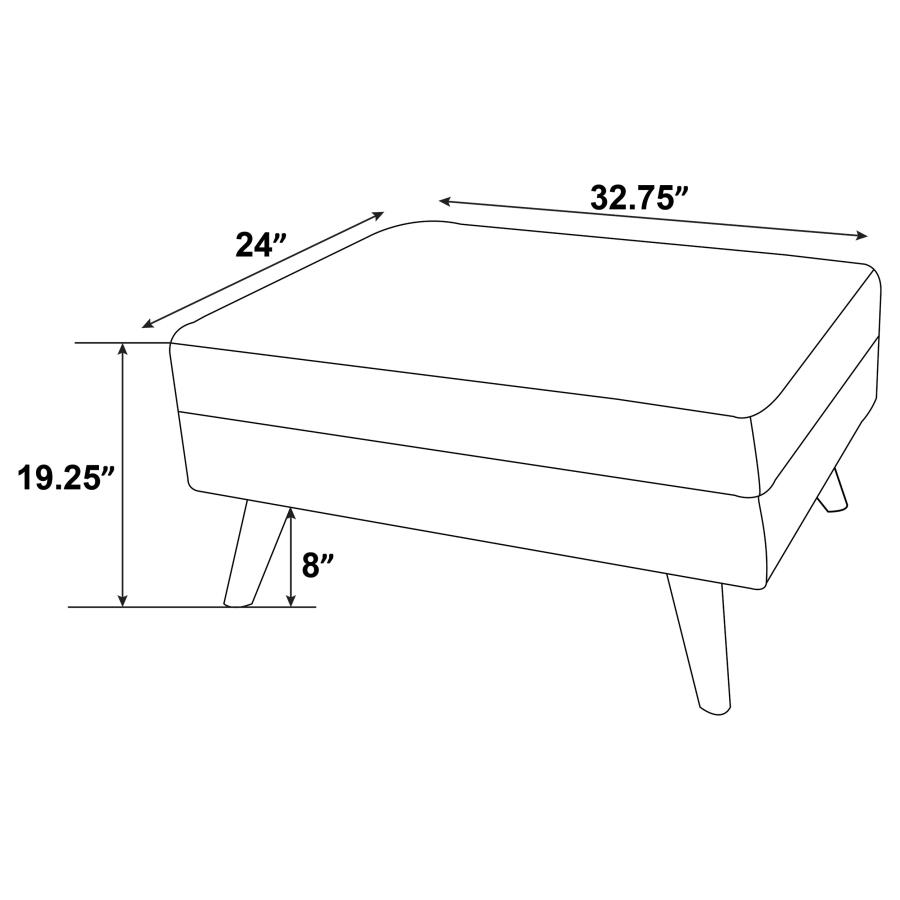 (image for) Churchill Rectangular Upholstered Ottoman Grey