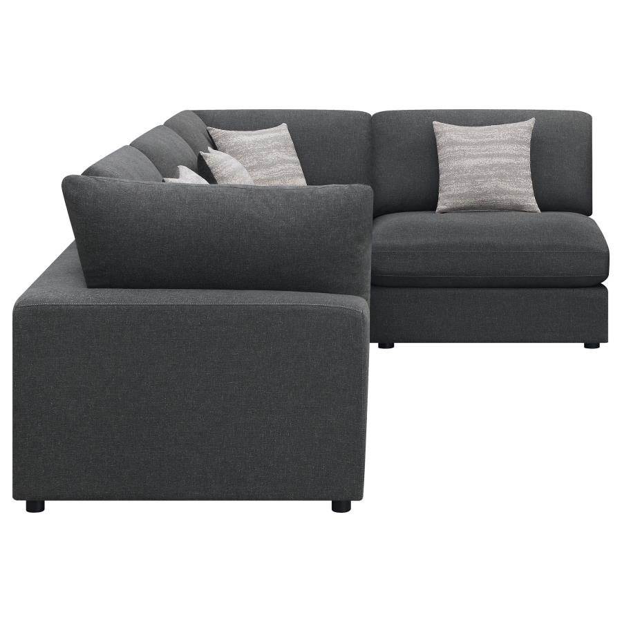 (image for) Serene 4-piece Upholstered Modular Sectional Sofa Charcoal