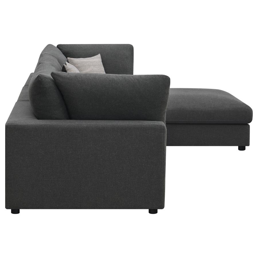 (image for) Serene 4-piece Upholstered Modular Sectional Sofa Charcoal