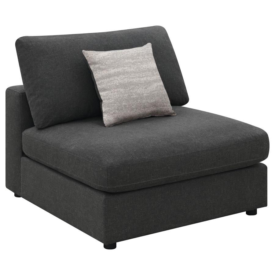 (image for) Serene Upholstered Armless Chair Charcoal