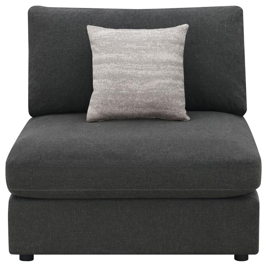 (image for) Serene Upholstered Armless Chair Charcoal