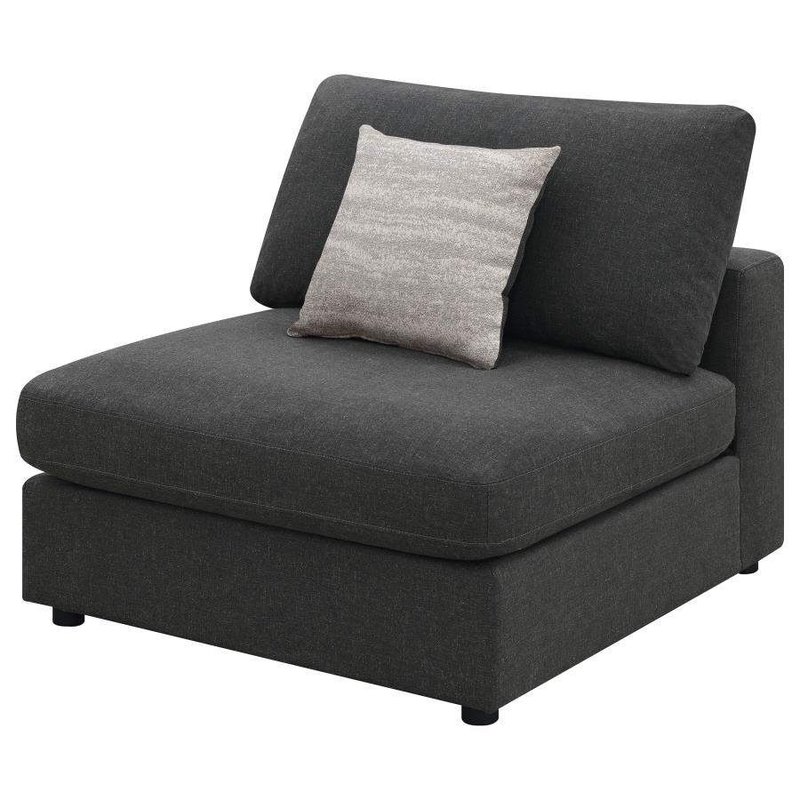 (image for) Serene Upholstered Armless Chair Charcoal