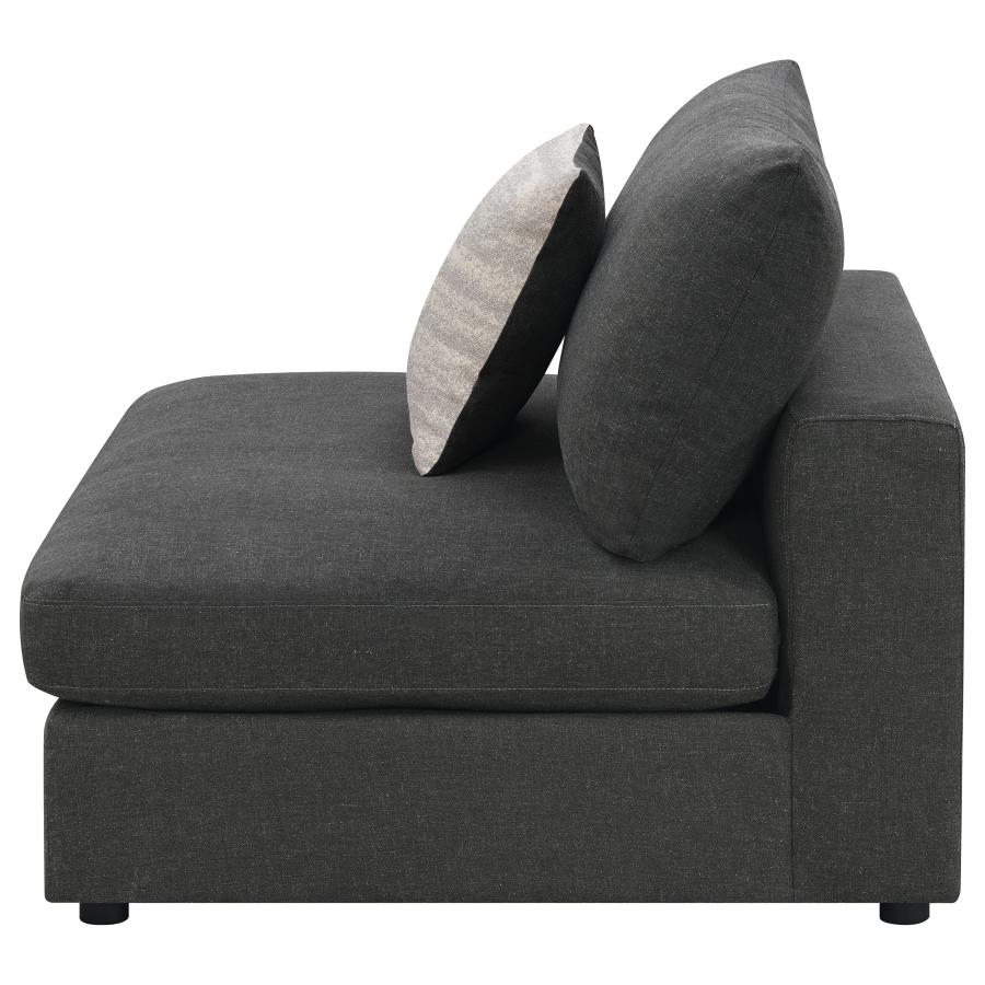 (image for) Serene Upholstered Armless Chair Charcoal