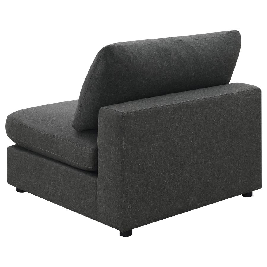 (image for) Serene Upholstered Armless Chair Charcoal