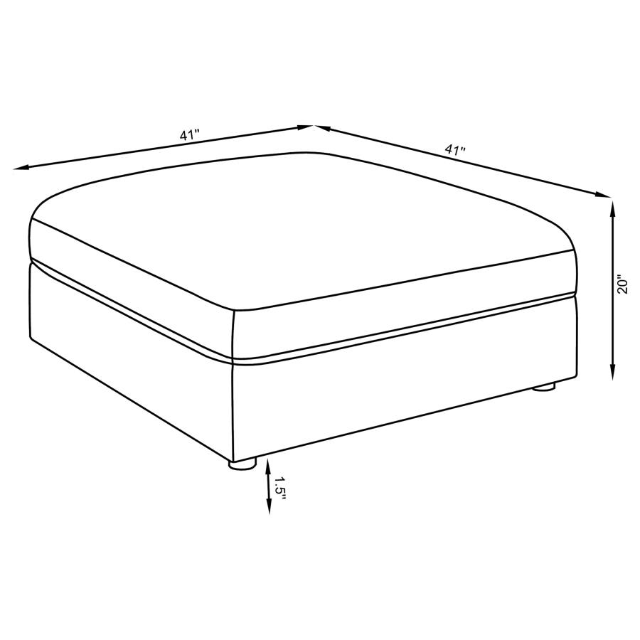 (image for) Serene Square Upholstered Ottoman Charcoal