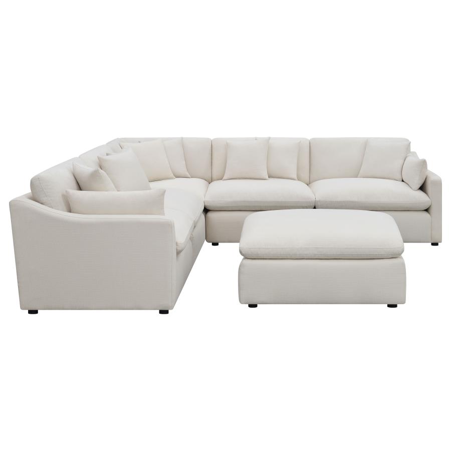 (image for) Hobson 6-piece Upholstered Modular Sectional Sofa Ivory