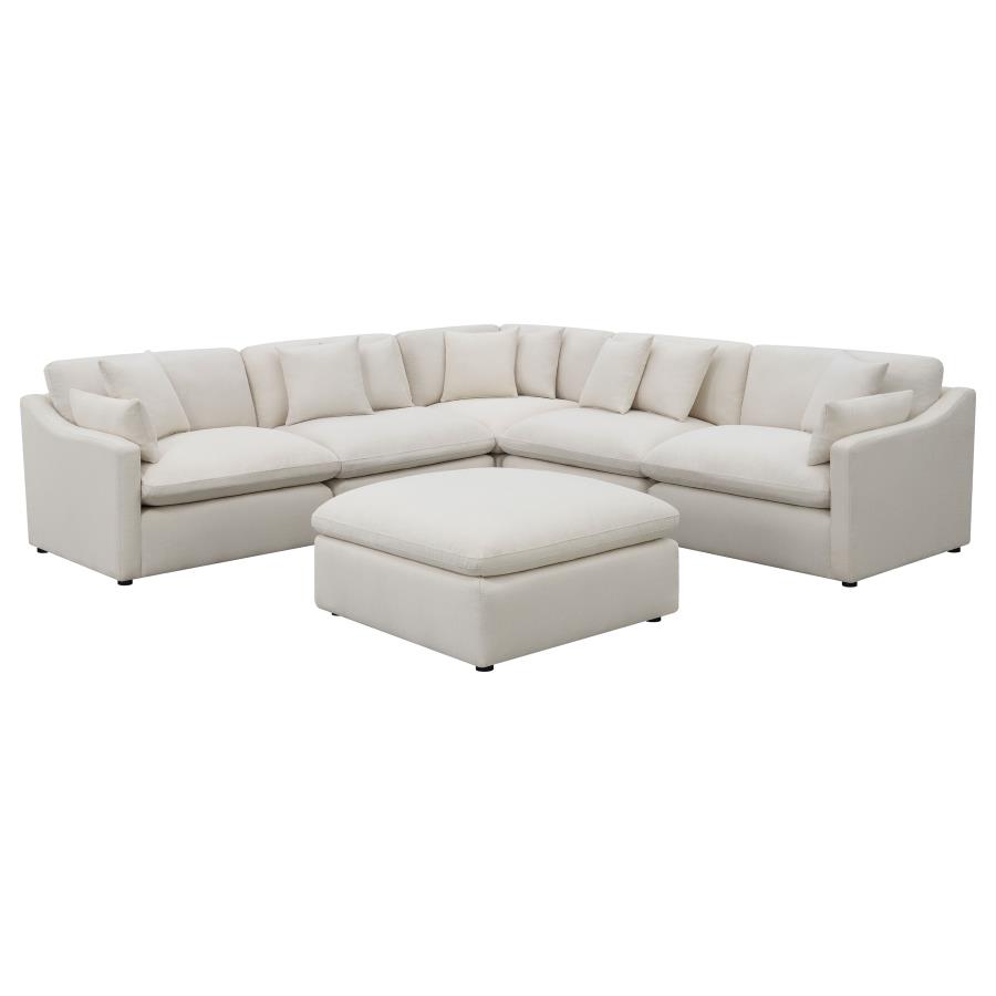 (image for) Hobson 6-piece Upholstered Modular Sectional Sofa Ivory