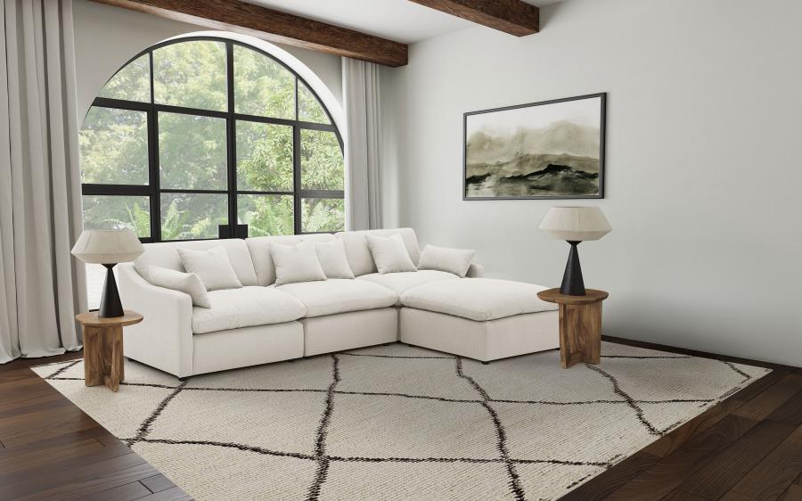 (image for) Hobson 4-piece Upholstered Modular Sectional Sofa Ivory