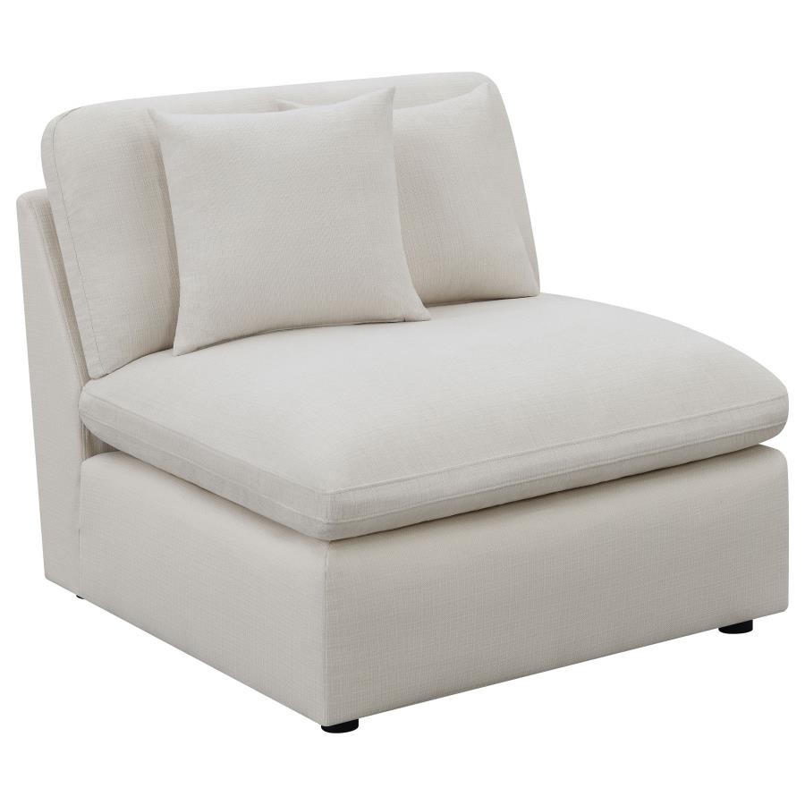 (image for) Hobson Upholstered Armless Chair Ivory