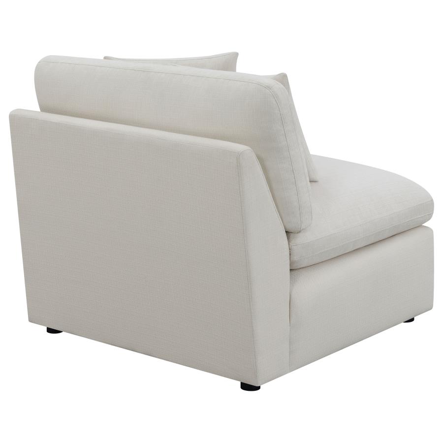 (image for) Hobson Upholstered Armless Chair Ivory