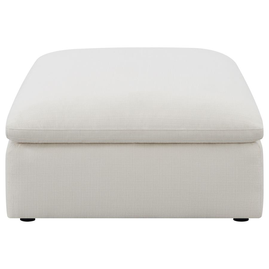 (image for) Hobson Square Upholstered Ottoman Ivory