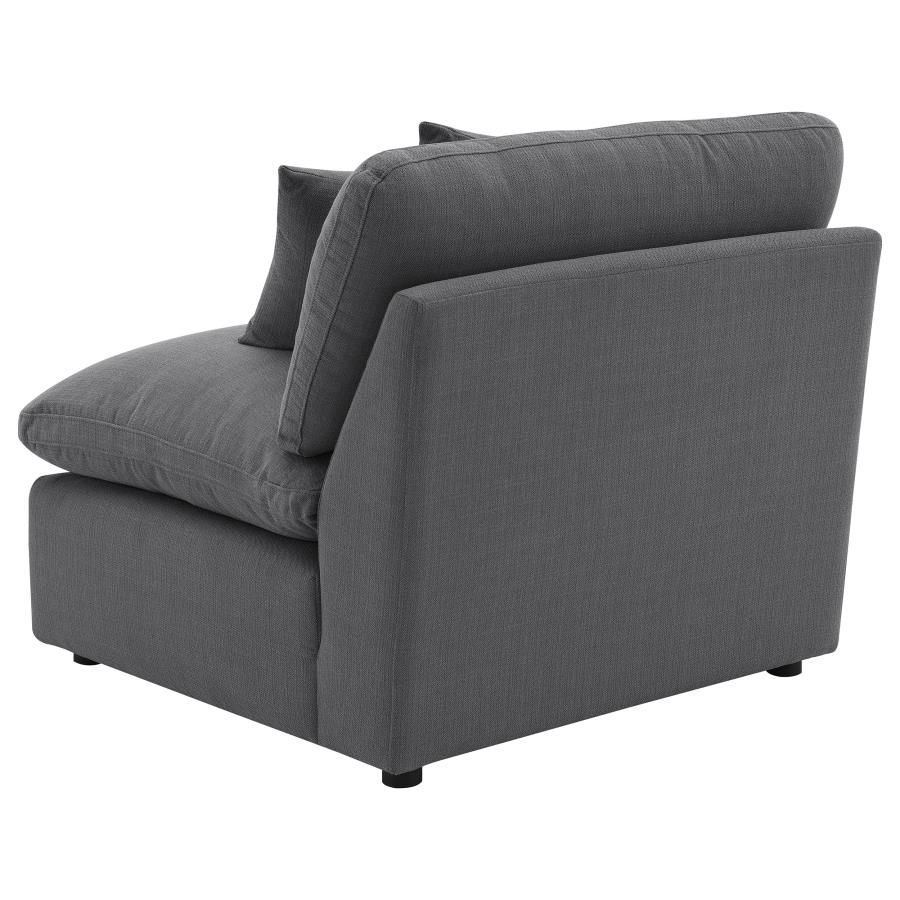 (image for) Hobson Upholstered Armless Chair Charcoal