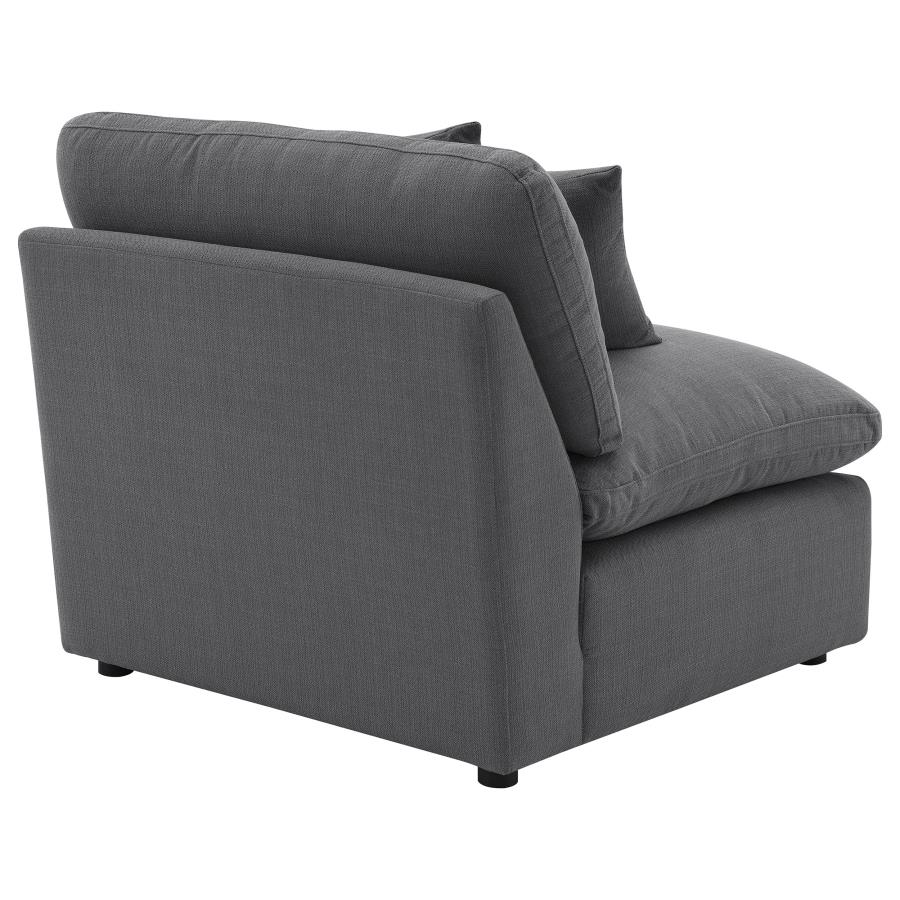 (image for) Hobson Upholstered Armless Chair Charcoal