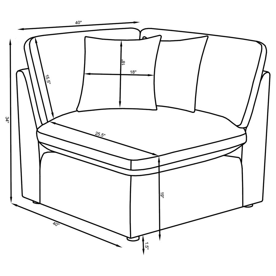 (image for) Hobson Upholstered Corner Charcoal